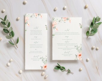 Elegant Wedding Menu Card, professionally printed, Personalized Wedding Menu Card, Classic Monogram Crest, Karina Collection, RC0090