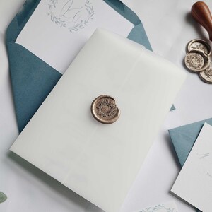 Boho Wreath Monogram Vellum Wrap - Wax Seal Add on for Quentin Collection Wedding Invitation Suite, summer, vellum jacket, wax seal, RC0196