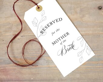 Minimalist Reserved Seat tag, Wedding Reserve Seat sign, Ceremony sign, Reserved Chair Tag, boho, bohemian, rustic, Seat Sign, RC0084