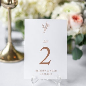 Elegant Botanical Wedding Table Numbers, Learie Collection, Floral Branch, Printed Table Numbers, Modern Wedding, Boho, 4x6 or 5 x 7, RC0186 image 2