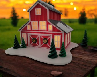 Christmas miniature Barn Decoration