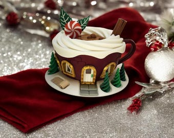 3D-printed desktop Hot Chocolate Cup Fairy House