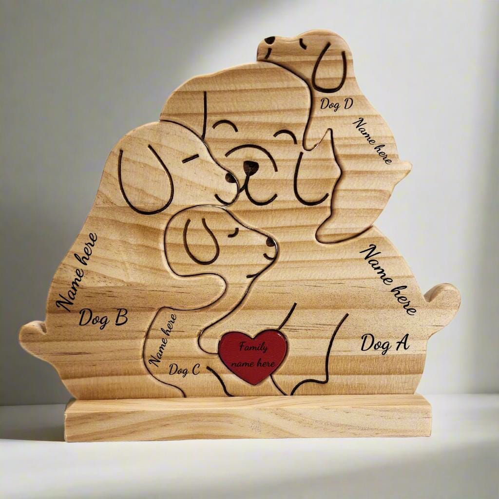 Wooden Dog Family Puzzle