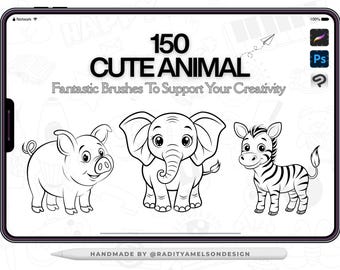 150 Animal Procreate Brushes - Ultimate Wildlife-Inspired Digital Art Collection