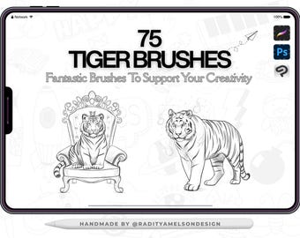 75 Tiger Procreate Brushes - Bold Collection for Wildlife-Themed Digital Art