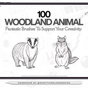 100 pinceaux procréation d'animaux des bois - Collection unique d'art numérique sur le thème de la nature