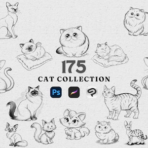 175 Cat Procreate Brushes - Adorable Feline-Inspired Collection for Digital Artists