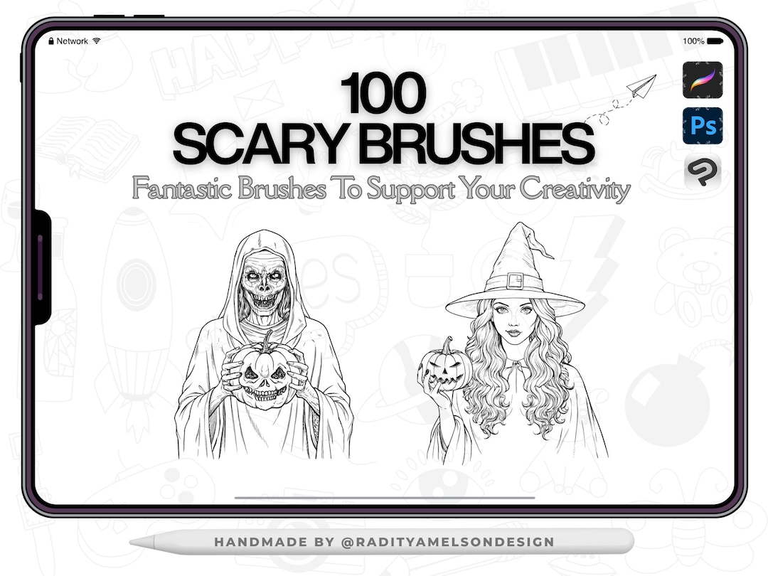 100 Monster Procreate Brushes - Horror Collection for Terrifying ...