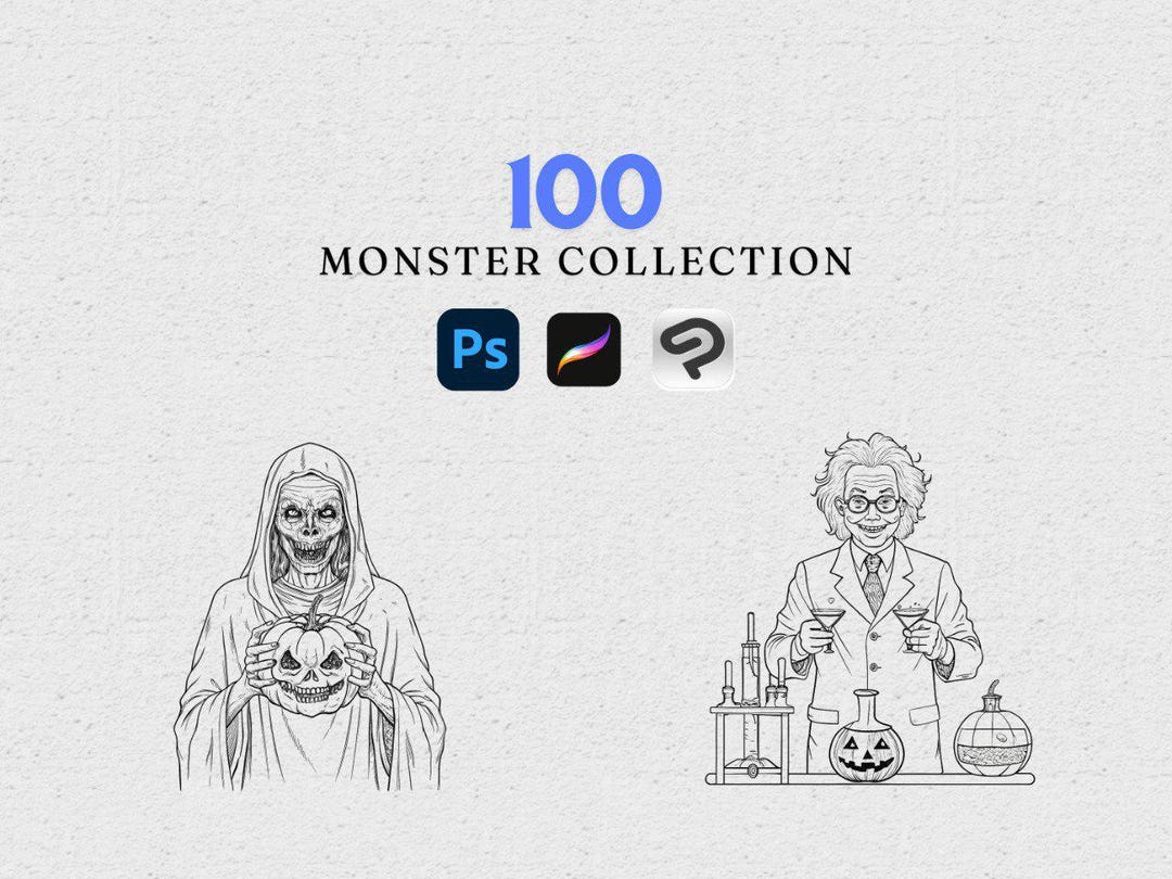 100 Monster Procreate Brushes - Horror Collection for Terrifying ...