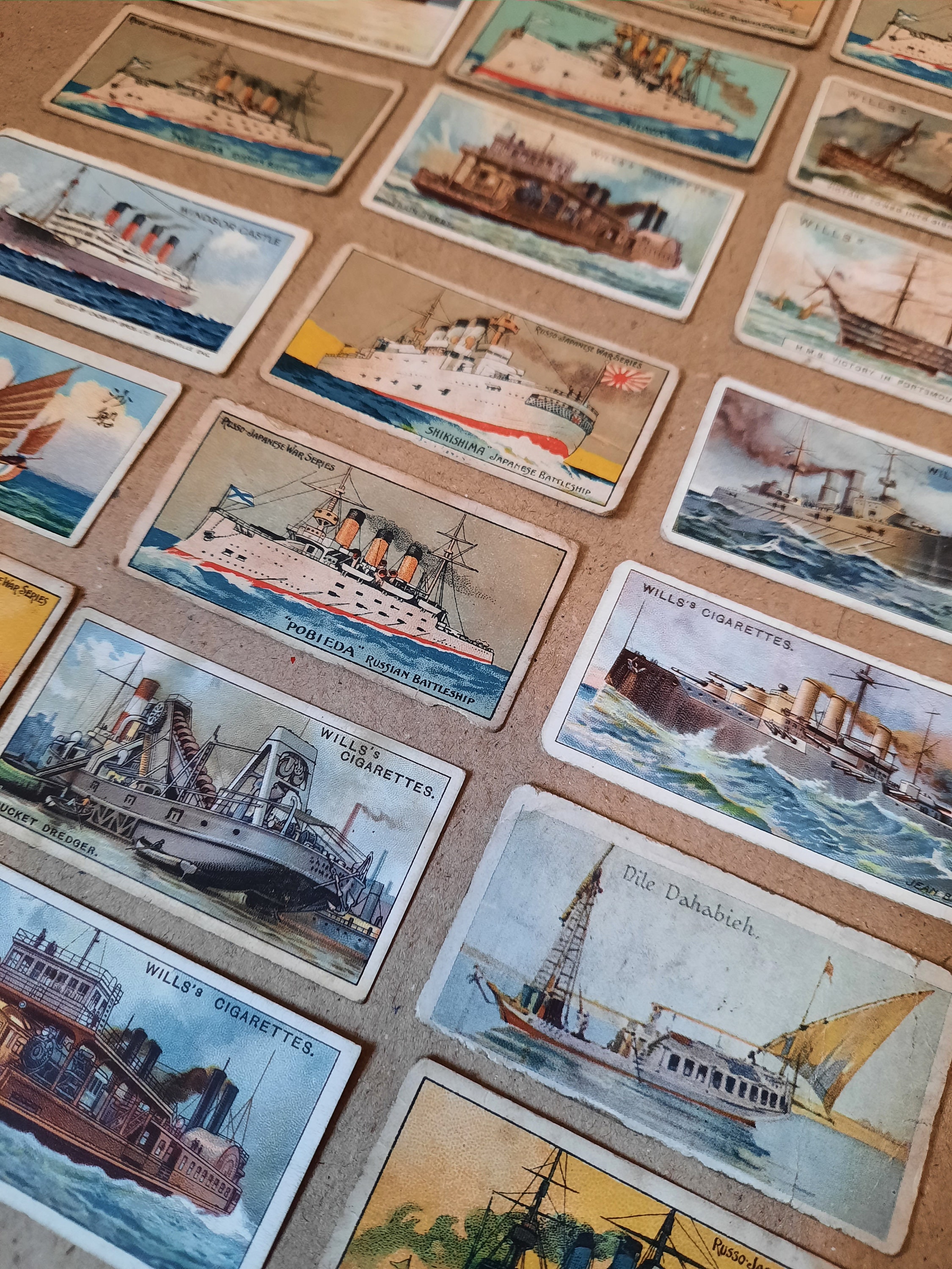 Vintage Ship Tobacco Cards, Nautical Ephemera Set of 21