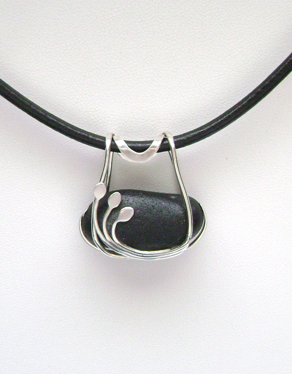 Sea Glass Jewelry Sterling Caged Rare Black Scottish Sea | Etsy