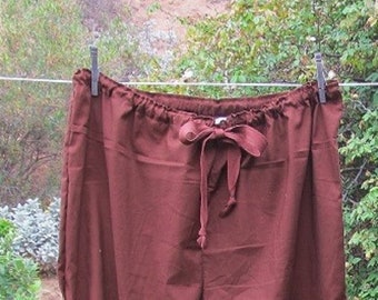 Ready now! Men's Small Renaissance Pants Breeches Knickers Brown Cotton Drawstring Waist