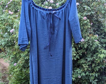 Navy Blue L/XLg Chemise Dress: Outlander Inspired, Ready now!