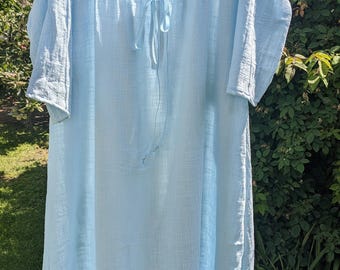 Med-Lg Outlander Wedding Night Light Blue Linen Gauze Claire Shift Women's Ready now!