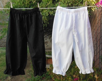 XSm-XLg Womens Basic Bloomers Renaissance Frugal Frills Cotton No Lace Custom Made