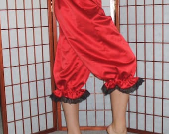 Womens Satin Bloomers XS - XLg Black or White or Red Custom Made