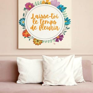 Digital illustration “Give yourself time to blossom” – Well-being art to print – Positive poster to download – Digital file