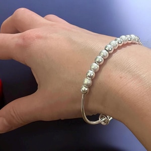 Silver antistressarmband för att hantera koncentration och ångest – Smycken för avslappning och meditation, välbefinnande