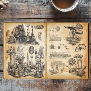 The Alchemist’s Ledger | Vintage Apothecary Junk Journal Pages | Digital Download - 10 Pages + 4 Bonus Pages