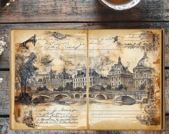 Grand Heritage: Vintage European Architecture Junk Journal Pages - Printable Ephemera for Collage & Scrapbooking