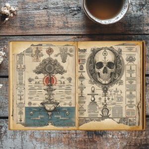Alchemical Anatomy Junk Journal Kit – 12 vintage afdrukbare pagina's | Grimoire verschijnselen | Occulte collage | 8,5 x 11 png-pagina's