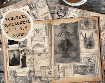 The Occult Archive Junk Journal Kit | Vintage Witchcraft Printable Pages | Gothic Grimoire Dark Academia Ephemera PNG