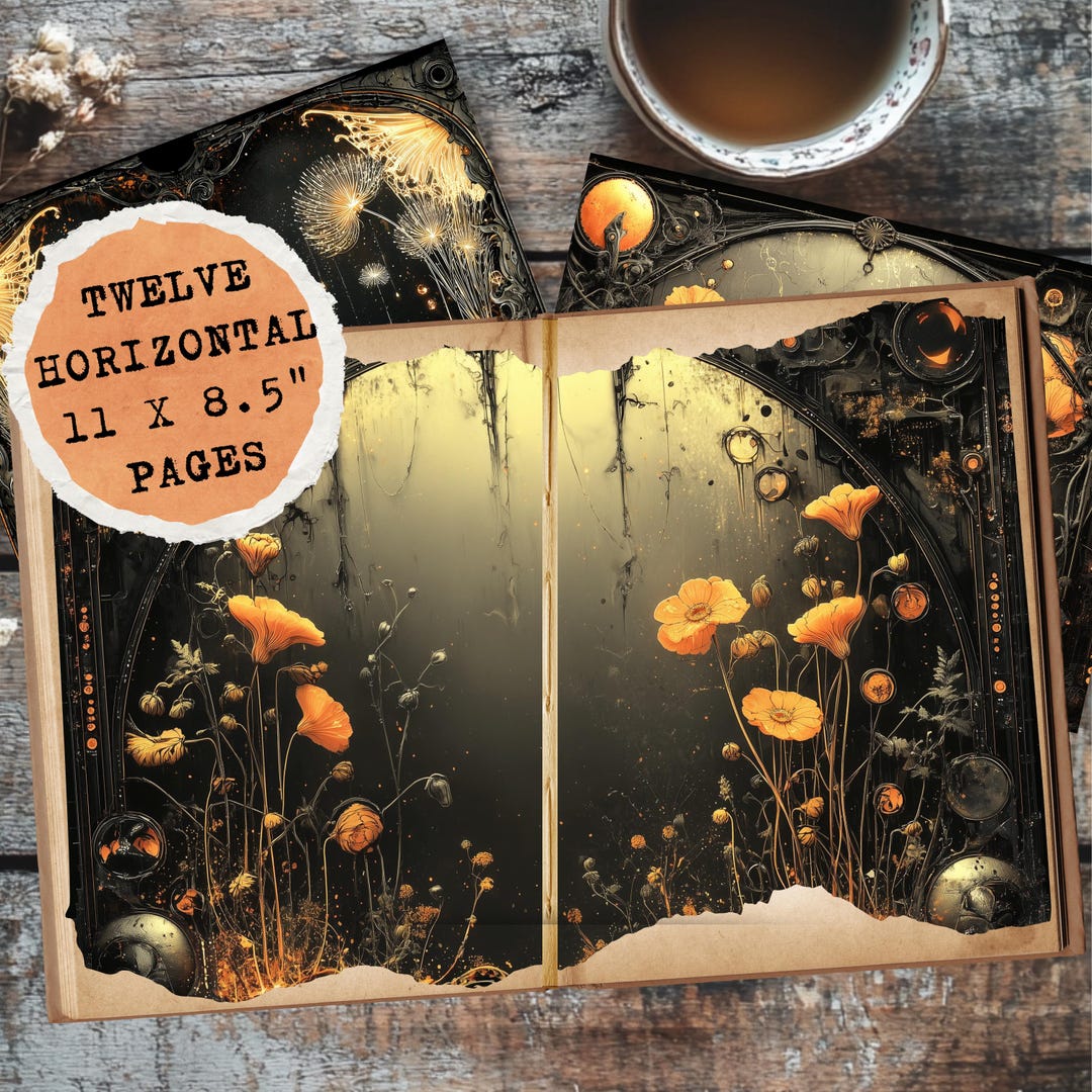 Junk Journal Kit Printable Dark Academia Botanical Ephemera Gothic ...