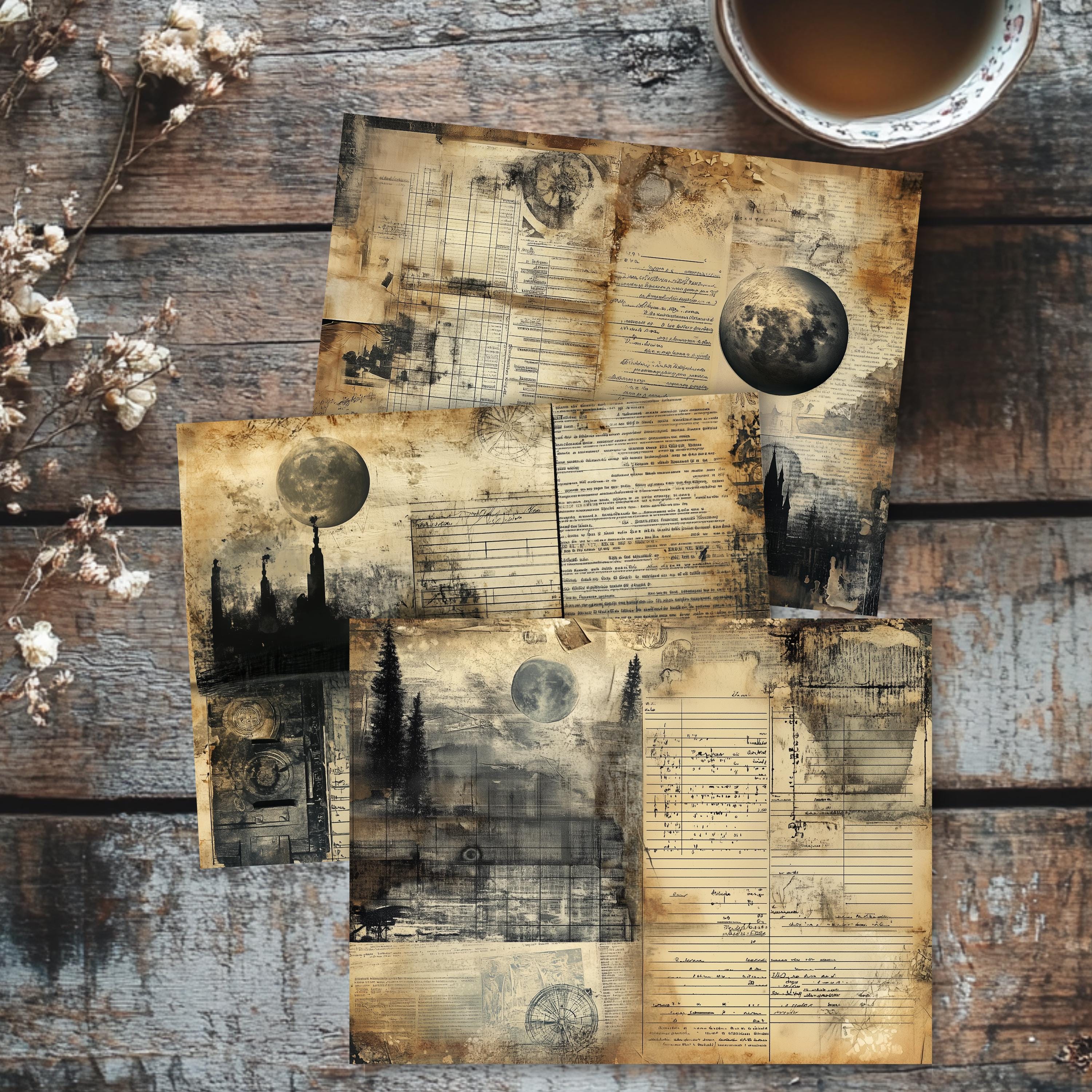 Moonlit Shadows: Gothic Ledger Junk Journal Kit | Dark Academia ...
