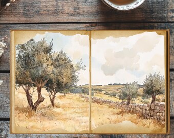 Whispers of Iberia: 10 Vintage Iberian Countryside Junk Journal Pages for Scrapbooking, Collage, and Creative Journaling