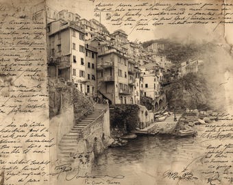 Sketches of Italy Junk Journal Kit | Vintage Italian Architecture Printable | Cinque Terre Coastal Art PNG