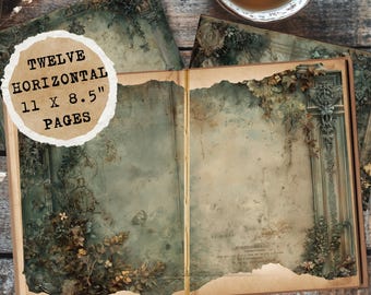 Junk Journal Kit, Vintage Ephemera, Gothic Botanical Printable Pages, Dark Academia Journal, Antique Scrapbook Paper, Digital Download