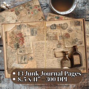 Junk Journal Digital Kit Travel - Vintage Entdecker Ephemera,Steampunk Journal Seiten,männliches viktorianisches Sammelalbum,druckbarer digitaler Download