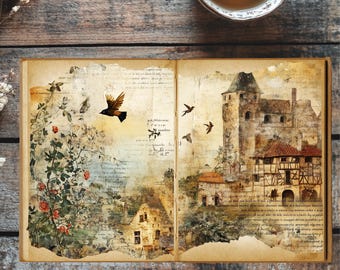 Whispers of Flanders - Vintage Flemish Fairy Tale Junk Journal Kit | 12 Pages | Printable Ephemera