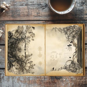 Flourish & Filigree: Art Nouveau Junk Journal Papers - 10 páginas + 3 páginas bônus Download digital