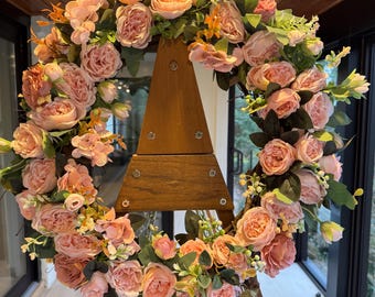 Spring front door wreath 24”