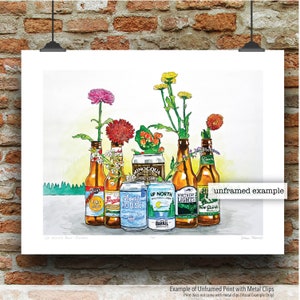 Up North Wisconsin Beer Garden Watercolor Art Print by James Steeno (Wisconsin) floral art, flower art