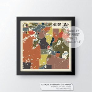 Sugar Camp, Wisconsin Art Map Print (Oneida County, Sugar Camp Lake) von James Steeno