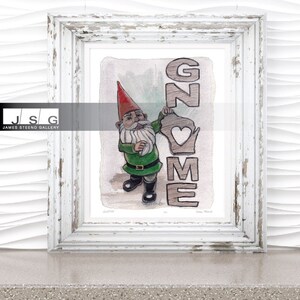 Gnomes Love Wisconsin Pride Watercolor Art Print by James Steeno