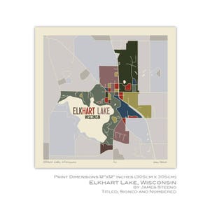 Elkhart Lake, Stadtplan Von James Steeno