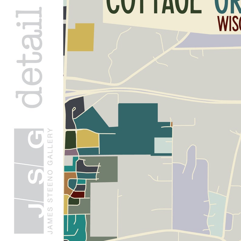 Cottage Grove Wisconsin Art Map Print by James Steeno dane Etsy