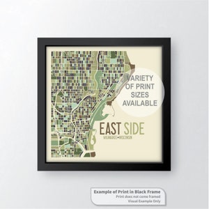 East Side Milwaukee, Wisconsin Neighborhood Art Map Print by James Steeno