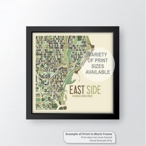 East Side, Milwaukee, Wisconsin Neighborhood Art Map Print by James Steeno