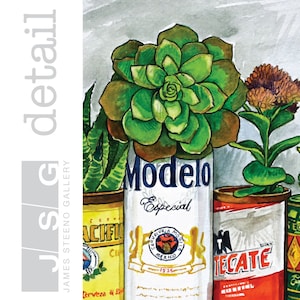 Mexican Beer Garden Watercolor Art Print by James Steeno image 4