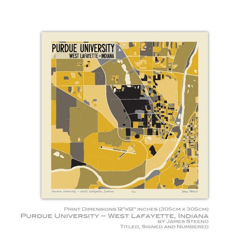 West Lafayette Indiana Street Map Screen Print Etsy