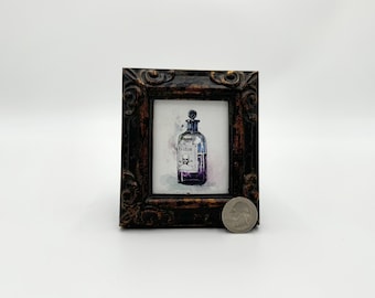 Poison Framed Miniature Watercolor Art Print by James Steeno Mini Art, Small Art, Tiny Art, Creepy Art, Miniature Art, Halloween Art