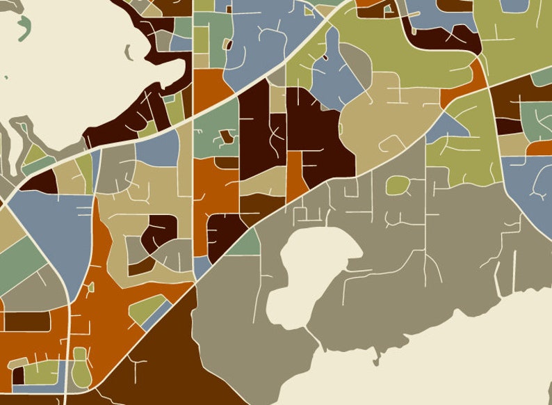 Muskego Wisconsin Art Map Print waukesha County by James Etsy