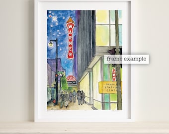 Bradley Symphony Center Milwaukee Wisconsin Watercolor Art Print by James Steeno (Milwaukee County)