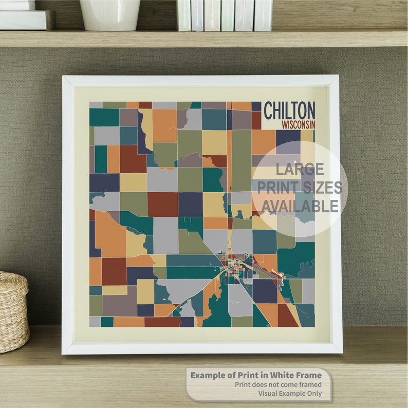Chilton Wisconsin Art Map Print calumet County by James Etsy