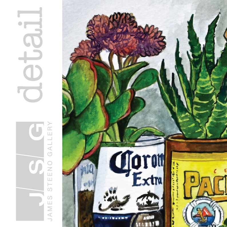 Mexican Beer Garden Watercolor Art Print by James Steeno image 5