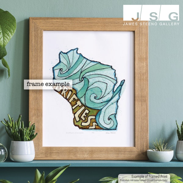 Driftless Wisconsin Watercolor Map Art Print by James Steeno